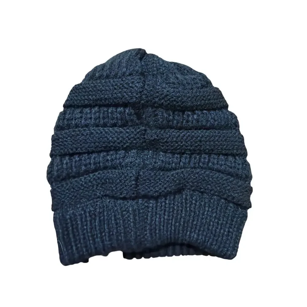 Toddler Boys Black Winter Beanie Hat Knit Super Star